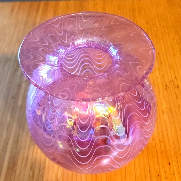 Hand Blown Pink Vase - Picture 2 of 3